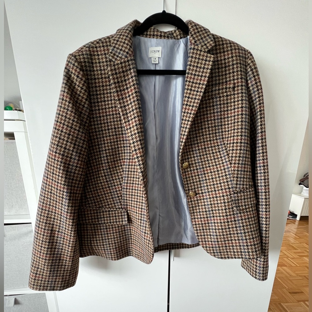 Jcrew Houndstooth schoolboy blazer